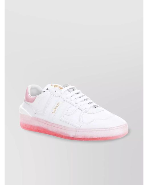 Lanvin Pink Leather Low-Top Sneakers