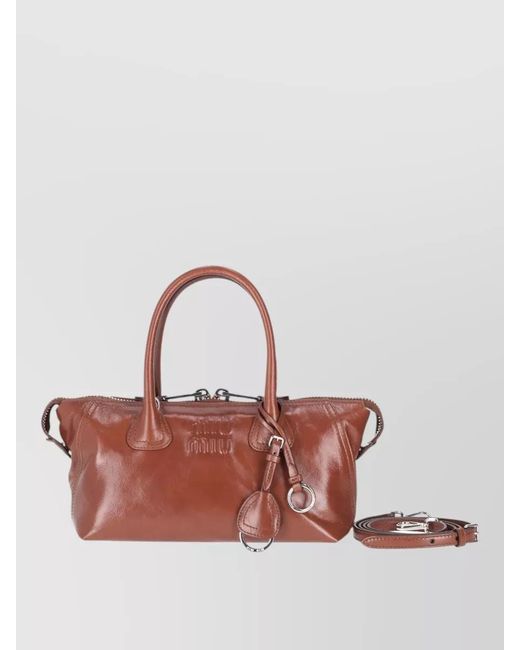 Miu Miu Pink Shine Mini Bag Detachable Strap Top Handles