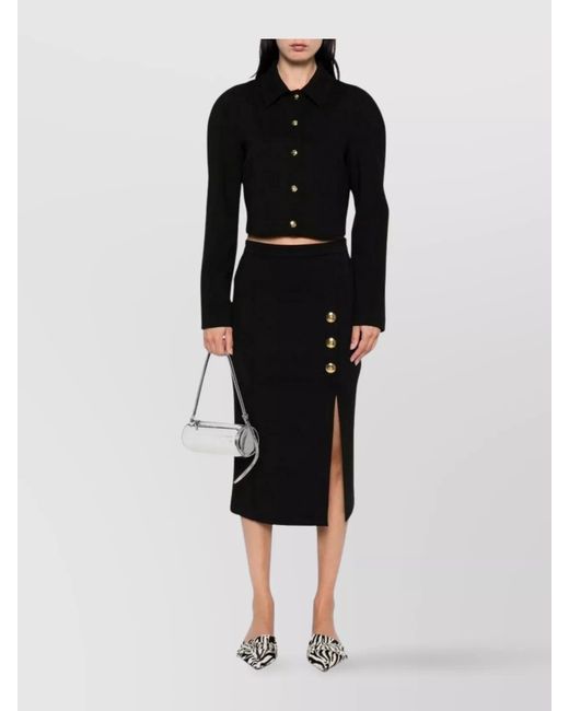 Pinko Black Side Split Knee-Length Pencil Skirt