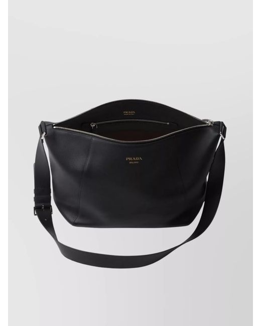 Prada Black Leather Shoulder Bag for men