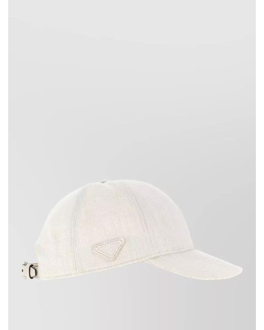 Prada Natural Denim Baseball Cap Curved Brim Design for men
