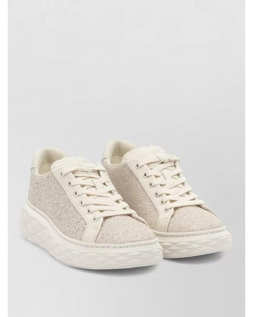 Jimmy Choo Natural Leather Low-Top Sneakers