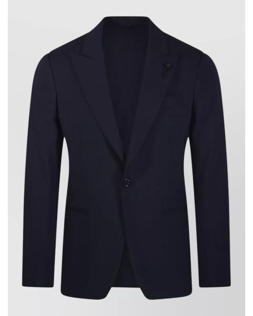 Lardini Blue Virgin Wool Single Breasted Suit for men