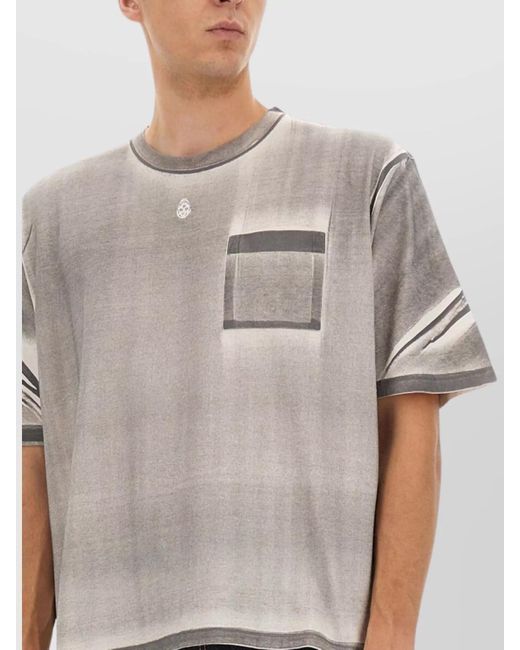 McQueen Gray Cropped Cotton T-Shirt for men