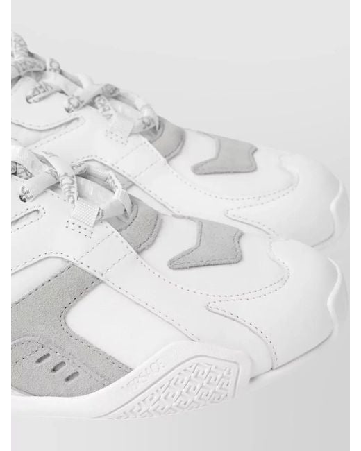 Versace White Leather Low-Top Sneakers for men