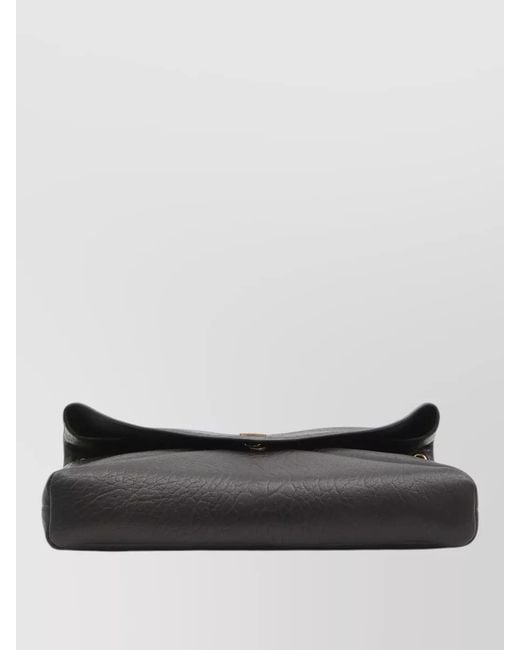 Saint Laurent Black Cassandre Large Lambskin Clutch Bag