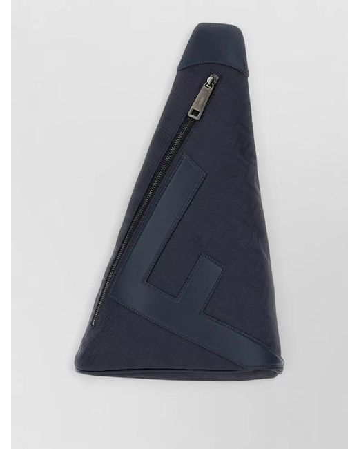 Fendi Blue Canvas Cono Crossbody Bag Adjustable Strap for men