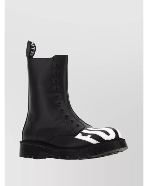 VTMNTS Black Leather Ankle Boots for men