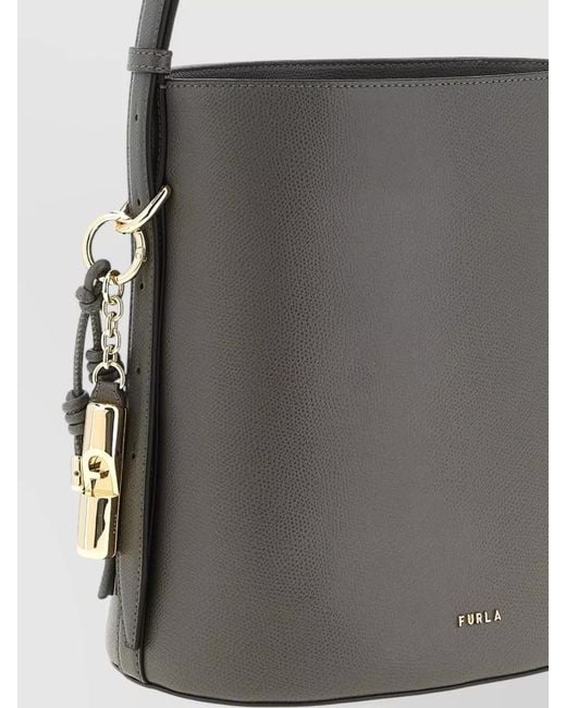 Furla White Roxie Small Bucket Bag Adjustable Strap