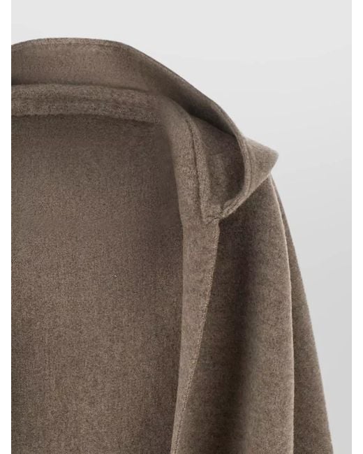 Brunello Cucinelli Natural Hooded Wool Cashmere Layering Scarf