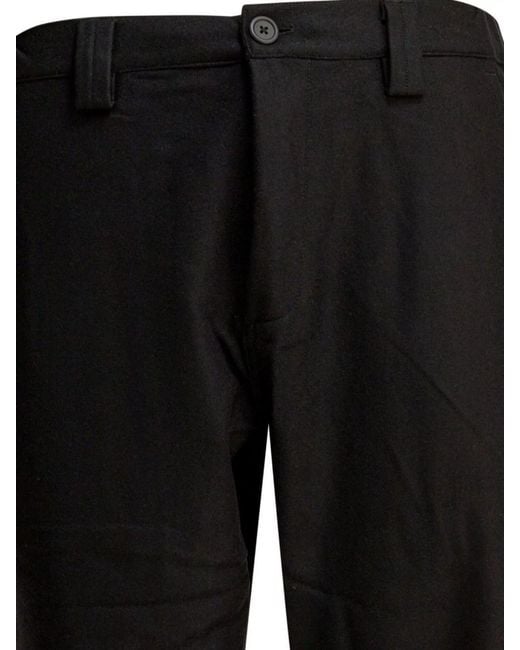 GR10K Black Wool Straight-Leg Trousers for men