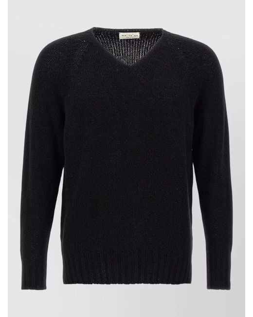 Ma'ry'ya Blue Soft Touch Knit Sweater V Neck for men