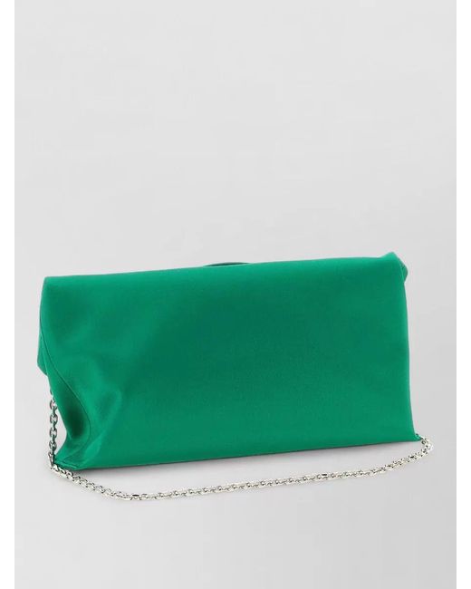 Roger Vivier Green Silk Clutch Bag