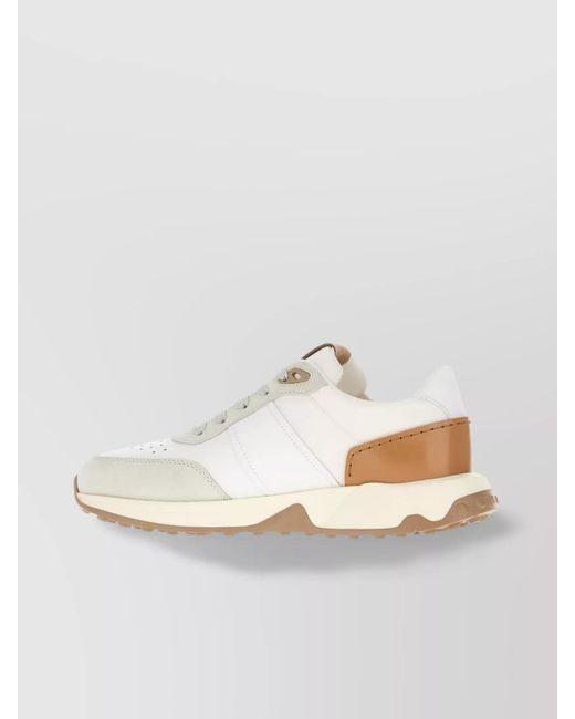 Tod's White Leather Running Low-Top Sneakers for men