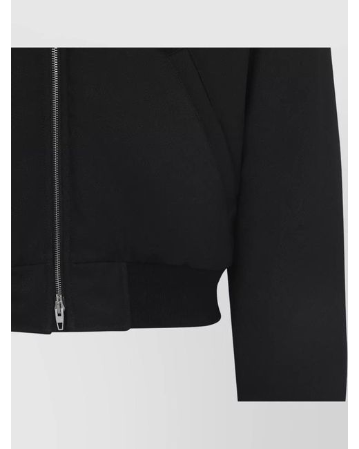 Jil Sander Black Cropped Wool Blend Bomber Jacket for men
