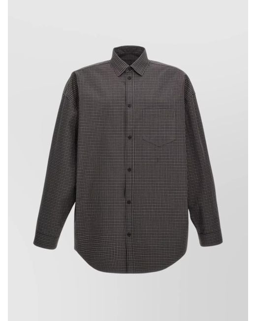 Balenciaga Gray Oversized Cotton Shirt for men