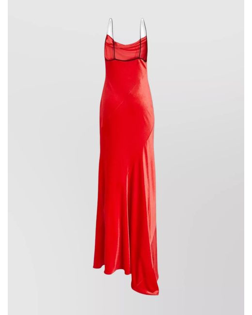 Philosophy Red Velvet Asymmetric Maxi Dress