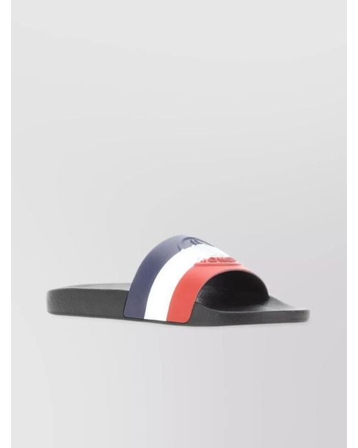 Moncler Gray Basile Slides Sandals Flat Sole for men