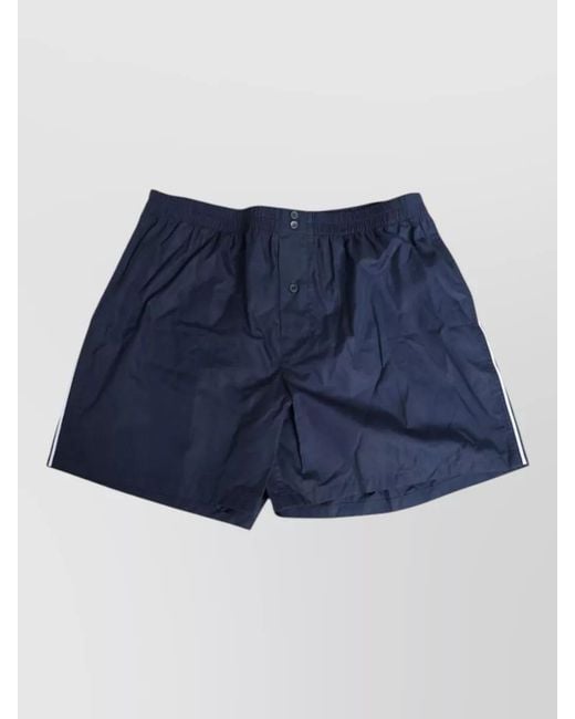 Dolce & Gabbana Blue Cotton Boxer Shorts Elastic Waistband Buttons Stripe for men