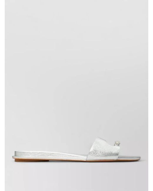 Tory Burch Multicolor Pierced Slide Sandals Metal Detail Leather