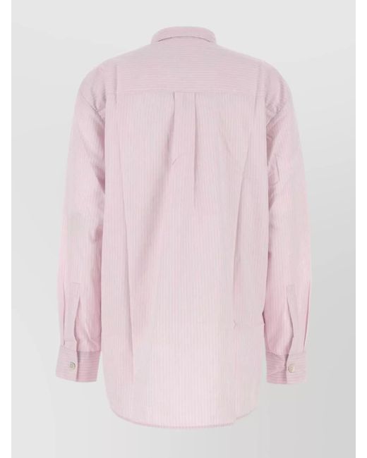 Tekla Pink Organic Cotton Embroidered Poplin Oversized Pyjama Shirt for men
