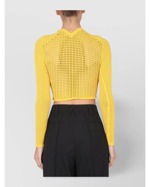 Ambush Yellow Cropped Knitted Top