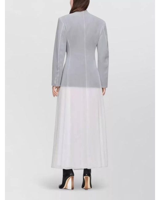 Maison Margiela White Long Sleeve Midi Dress Structured Shoulders