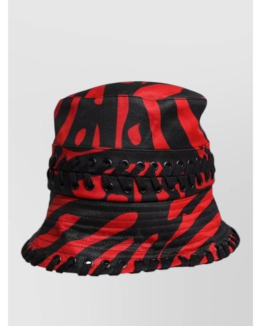 Dolce & Gabbana Red Striped Wide Brim Bucket Hat