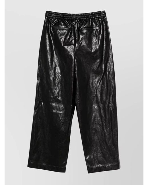 Michael Kors Black Faux Leather Cropped Trousers