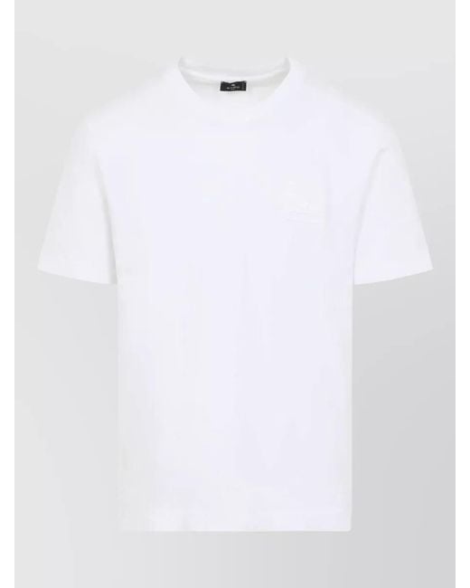 Etro White Crew Neck Roma Regular Fit T Shirt for men