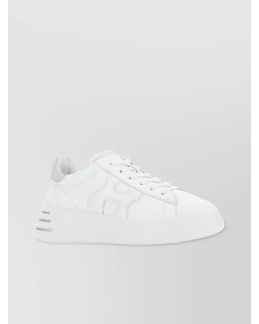Hogan White Leather Low-Top Sneakers