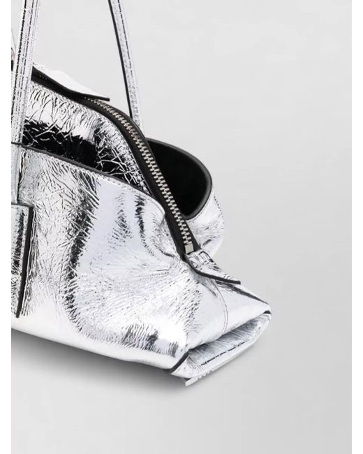 The Attico White Small Round Handle Shoulder Bag