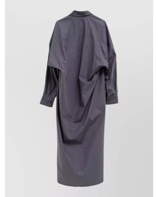 Frankie Shop Blue Organic Cotton Midi Dress