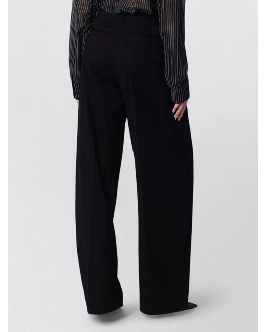 Thelatest Black Wide Leg Pants Belt Loops Pockets