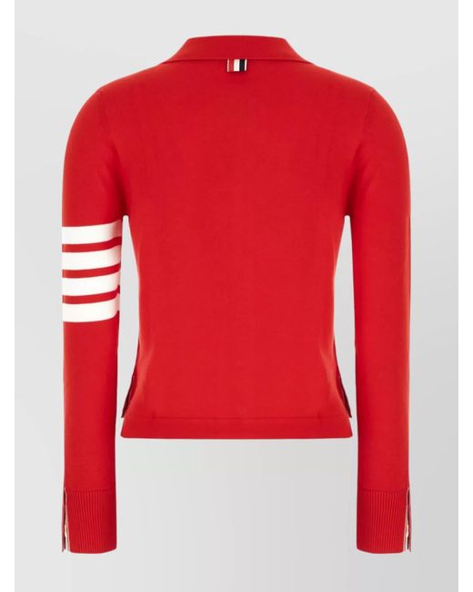Thom Browne Red Cotton Polo Shirt