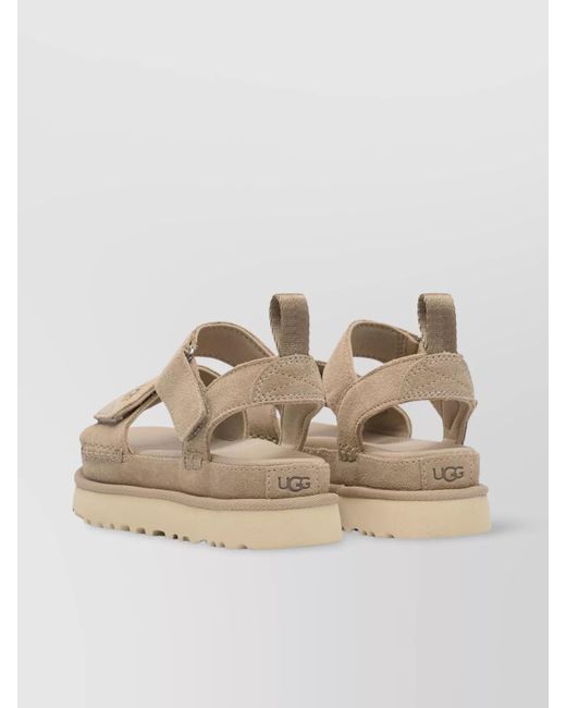 Ugg Natural Toe Open Pull Tab Textured Sole Sandals