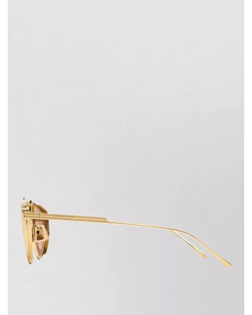 Bottega Veneta Natural Bv1466S Sunglasses Brass Metal Frame