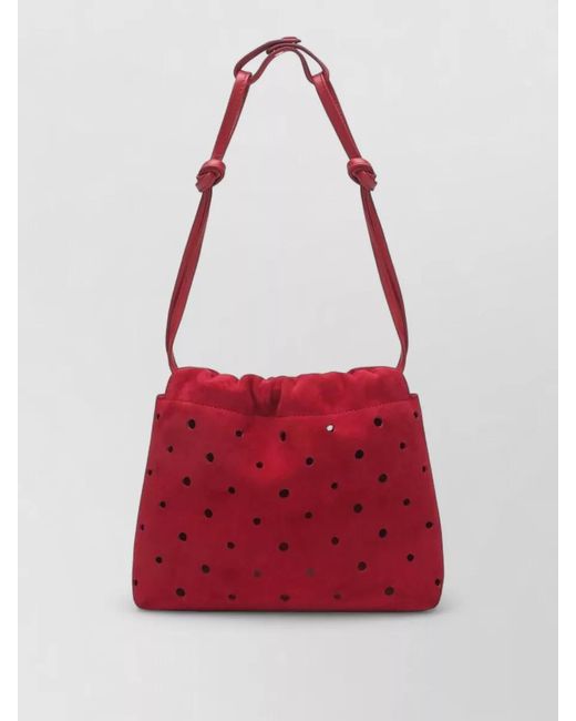 MANU Atelier Red Na Suede Bucket Bag