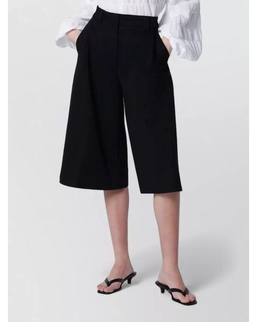 Thelatest Black Tailored Shorts Back Pockets Belt Loops
