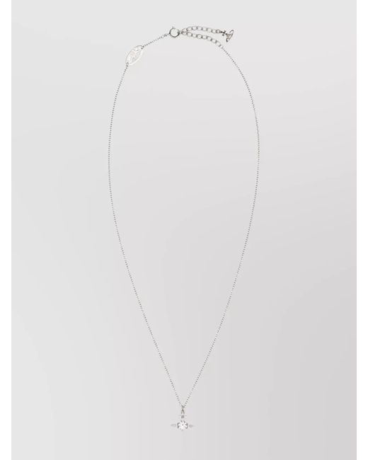 Vivienne Westwood White Ofelia Pendant Chain Link Necklace