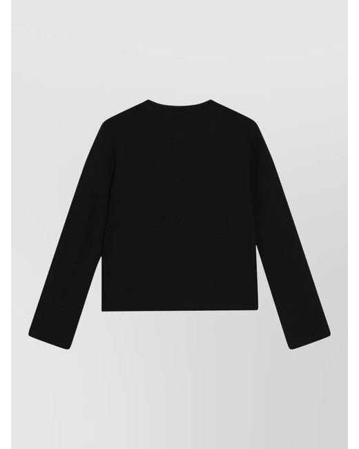 Max Mara Black Long Sleeve Jacket Round Neck Seams