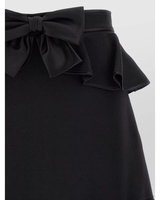 Valentino Garavani Black Silk High-Rise Skirt