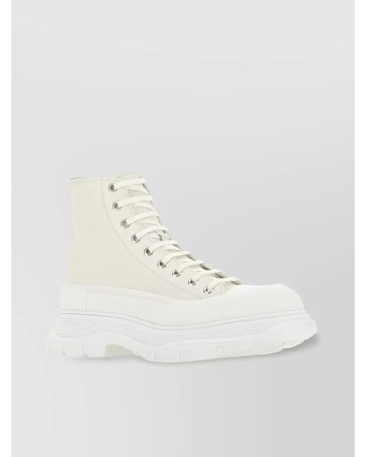McQueen Natural Leather High-Top Sneakers for men