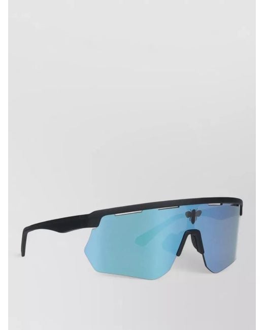 Facehide Blue Rectangular Sunglasses Sculpted Frame Tinted Lenses