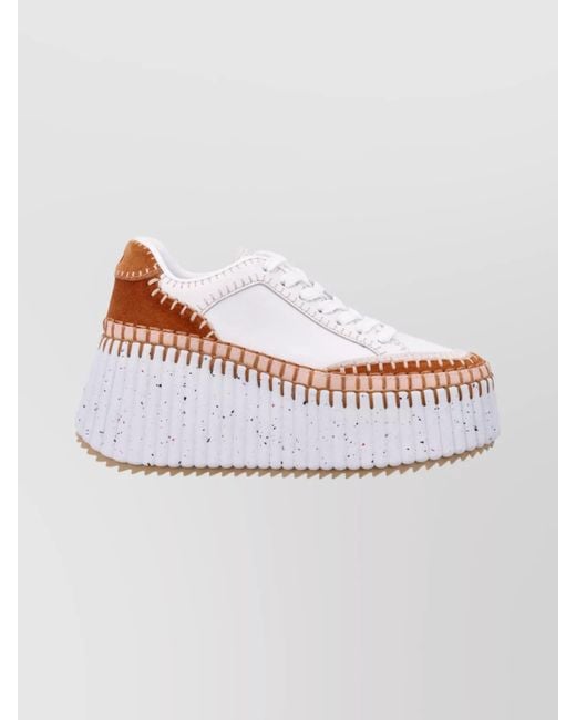 Chloé Nama Sneakers With Double Platform Sole Lyst