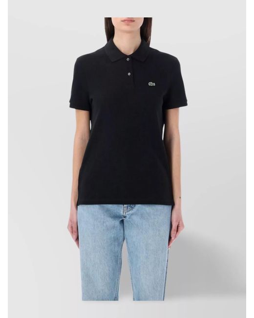Lacoste Black Cotton Short-Sleeve Polo Shirt