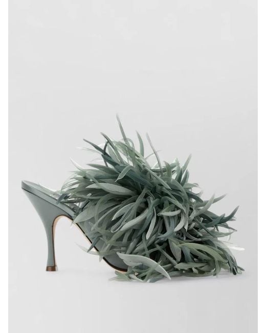 Gucci Green Satin Mules