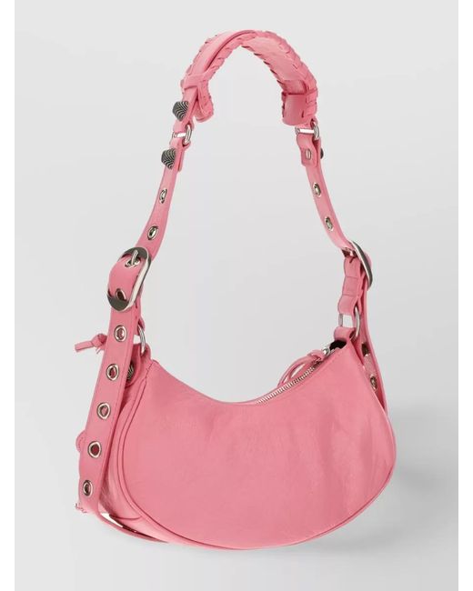 Balenciaga Pink Le Cagole Xs Leather Shoulder Bag