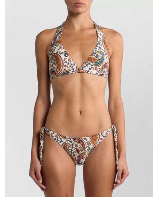 Etro Gray Printed Halterneck Bikini