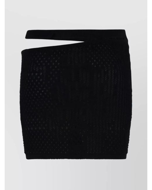 Roberta Einer Black Knitted Cutout Mini Skirt